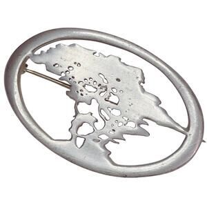 VTG Signed Ken Kantro Lovell Designs Cypress Tree Pewter 1990s Pin Minimalist